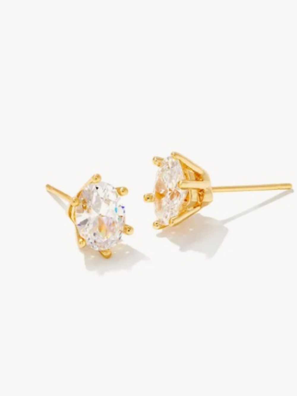 Kendra Scott Caitlin Gold/White Crystal Stud Earrings